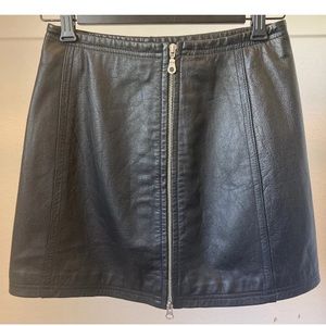 Wilsons Maxima leather double zip black skirt size 6